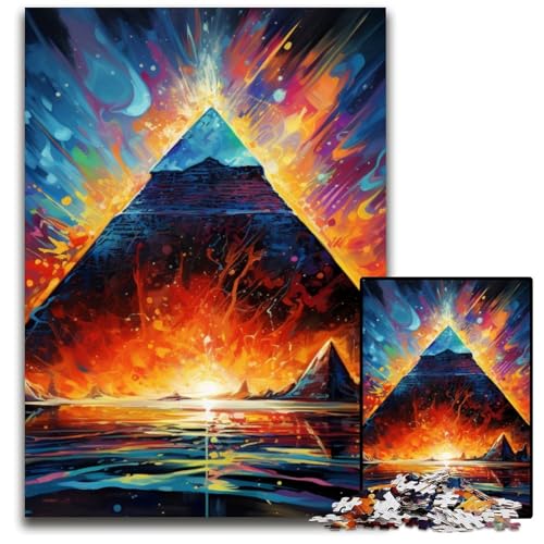 1000-teiliges Puzzle für Erwachsene, Ägyptische Pyramiden, Holzpuzzle, hochschwieriges Denkspiel für Jugendliche, 50x75cm/19,68x29,52 Zoll 1000-teiliges Puzzle für Erwachsene, Ägyptische Pyramiden, Holzpuzzle, hochschwieriges Denkspiel für Jugendliche, 50x75cm/19,68x29,52 Zoll von MrChunlong