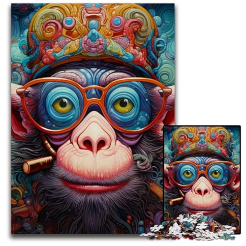 1000-teiliges Puzzle für Erwachsene, Affen-Puzzle für Erwachsene, perfekt für Halloween, Weihnachten, Geburtstagsgeschenk, 26x38cm/10,23x14,96 Zoll 1000-teiliges Puzzle für Erwachsene, Affen-Puzzle für Erwachsene, perfekt für Halloween, Weihnachten, Geburtstagsgeschenk, 26x38cm/10,23x14,96 Zoll von MrChunlong