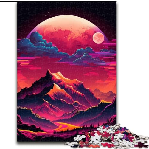 1000-teiliges Puzzle für Erwachsene, Berglandschaftspuzzle aus Pappe, mit interaktivem Familienspiel, Kinder ab 14 Jahren, 1000 Teile(26x38cm) von MrChunlong