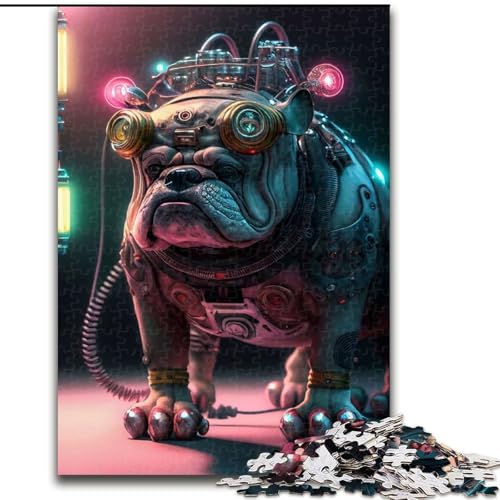1000-teiliges Puzzle für Erwachsene, Bulldoggen-Puzzle aus Holz, ideal als Dekoration für Zuhause und Büro, Geburtstag, 1000 Teile(50x75cm) von MrChunlong