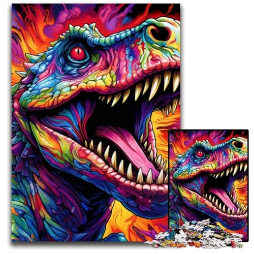 1000-teiliges Puzzle für Erwachsene, Bunte Dinosaurier-Puzzles für Erwachsene, perfekt für Halloween, Weihnachten, Geburtstagsgeschenk, 26x38cm/10,23x14,96 Zoll 1000-teiliges Puzzle für Erwachsene, Bunte Dinosaurier-Puzzles für Erwachsene, perfekt für Halloween, Weihnachten, Geburtstagsgeschenk, 26x38cm/10,23x14,96 Zoll von MrChunlong
