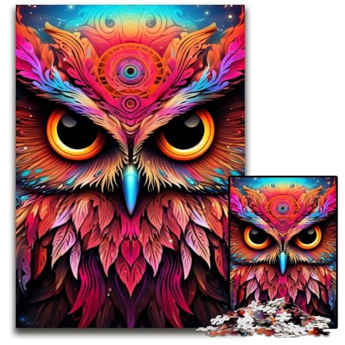 1000-teiliges Puzzle für Erwachsene, Bunte Eule, Holzpuzzle, hochschwieriges Denkspiel für Jugendliche, 50x75cm/19,68x29,52 Zoll 1000-teiliges Puzzle für Erwachsene, Bunte Eule, Holzpuzzle, hochschwieriges Denkspiel für Jugendliche, 50x75cm/19,68x29,52 Zoll von MrChunlong