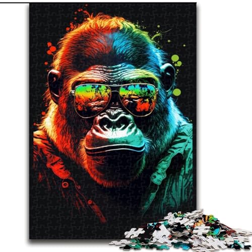 1000-teiliges Puzzle für Erwachsene, Bunte Gorillas mit Brille, aus Holz, lustige Aktivität für zu Hause, 50x75cm, DIY-Kunstdekor 1000-teiliges Puzzle für Erwachsene, Bunte Gorillas mit Brille, aus Holz, lustige Aktivität für zu Hause, 50x75cm, DIY-Kunstdekor von MrChunlong