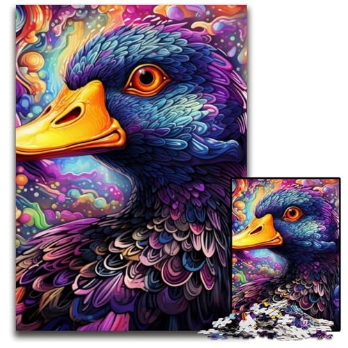 1000-teiliges Puzzle für Erwachsene, Bunte lila Ente, Papppuzzle, hochschwieriges Denkspiel für Teenager, 26x38cm/10,23x14,96 Zoll 1000-teiliges Puzzle für Erwachsene, Bunte lila Ente, Papppuzzle, hochschwieriges Denkspiel für Teenager, 26x38cm/10,23x14,96 Zoll von MrChunlong