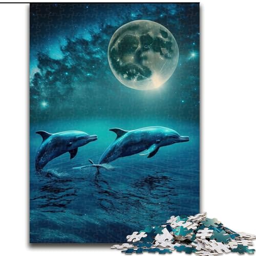 1000-teiliges Puzzle für Erwachsene, Delfin-Puzzle aus Pappe, mit interaktivem Familienspiel, Kinder ab 14 Jahren, 1000 Teile(26x38cm) von MrChunlong