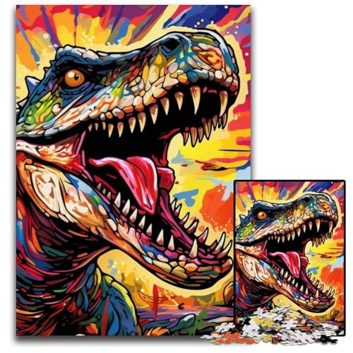 1000-teiliges Puzzle für Erwachsene, Dinosaurier-Kunst, Holzpuzzle, hochschwieriges Denkspiel für Jugendliche, 50x75cm/19,68x29,52 Zoll 1000-teiliges Puzzle für Erwachsene, Dinosaurier-Kunst, Holzpuzzle, hochschwieriges Denkspiel für Jugendliche, 50x75cm/19,68x29,52 Zoll von MrChunlong