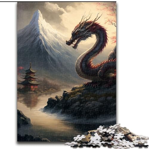 1000-teiliges Puzzle für Erwachsene, Drachen-Asiatisches Puzzle aus Holz, anspruchsvolles Denkspiel für Teenager, Spaß für den Familienspielabend, 1000 Teile(50x75cm) von MrChunlong