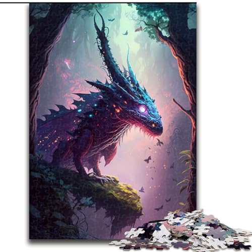 1000-teiliges Puzzle für Erwachsene, Drachen-Fantasiepuzzle aus Pappe, mit interaktivem Familienspiel, Kinder ab 14 Jahren, 1000 Teile(26x38cm) von MrChunlong