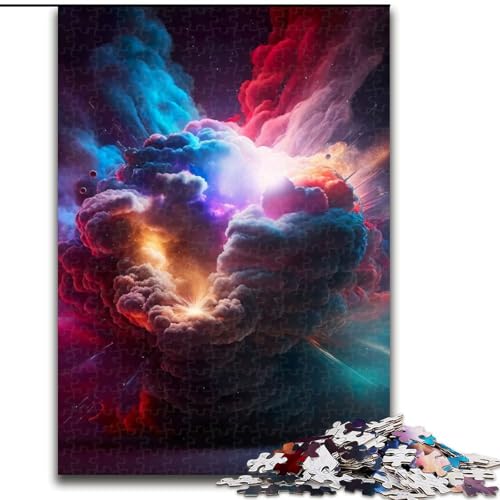 1000-teiliges Puzzle für Erwachsene, Explosion of Color V-Puzzle aus Holz, anspruchsvolles Denkspiel für Teenager, Spaß für den Familienspieleabend, 1000 Teile(50x75cm) von MrChunlong
