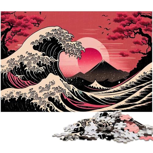 1000-teiliges Puzzle für Erwachsene, Fantasie-Japanische Wellen, Holzpuzzle, hochschwieriges Denkspiel für Jugendliche, 50x75cm/19,68x29,52 Zoll 1000-teiliges Puzzle für Erwachsene, Fantasie-Japanische Wellen, Holzpuzzle, hochschwieriges Denkspiel für Jugendliche, 50x75cm/19,68x29,52 Zoll von MrChunlong