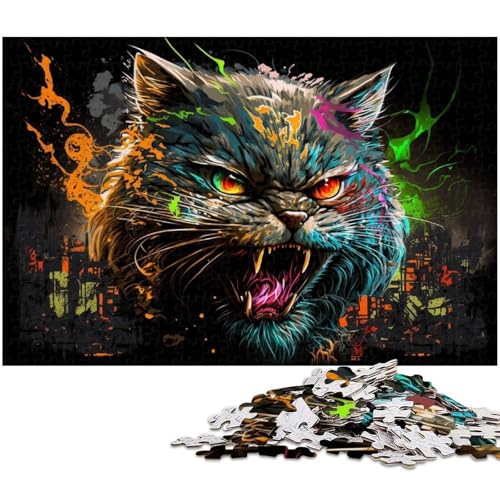 1000-teiliges Puzzle für Erwachsene, Fantasie-Katze, Holzpuzzle, hochschwieriges Denkspiel für Jugendliche, 50x75cm/19,68x29,52 Zoll 1000-teiliges Puzzle für Erwachsene, Fantasie-Katze, Holzpuzzle, hochschwieriges Denkspiel für Jugendliche, 50x75cm/19,68x29,52 Zoll von MrChunlong