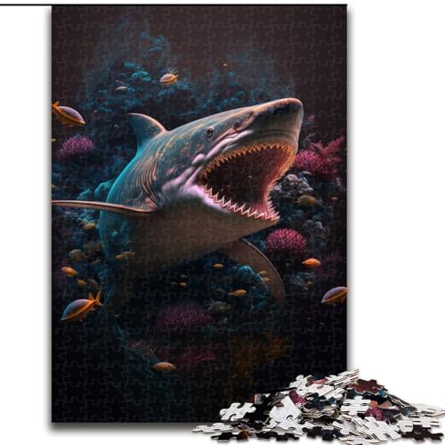 1000-teiliges Puzzle für Erwachsene, Fantasy-Hai-Puzzle aus Pappe, Denkspiel für Teenager, 1000 Teile(26x38cm) von MrChunlong