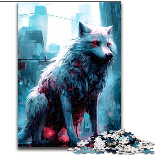 1000-teiliges Puzzle für Erwachsene, Fantasy-Wolf-Puzzle aus Holz, entspannende Unterhaltung, Heimdekoration, 1000 Teile(50x75cm) von MrChunlong
