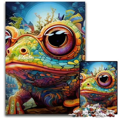 1000-teiliges Puzzle für Erwachsene, Frosch-Holzpuzzle, schwieriges Denkspiel für Jugendliche, 50x75cm/19,68x29,52 Zoll 1000-teiliges Puzzle für Erwachsene, Frosch-Holzpuzzle, schwieriges Denkspiel für Jugendliche, 50x75cm/19,68x29,52 Zoll von MrChunlong