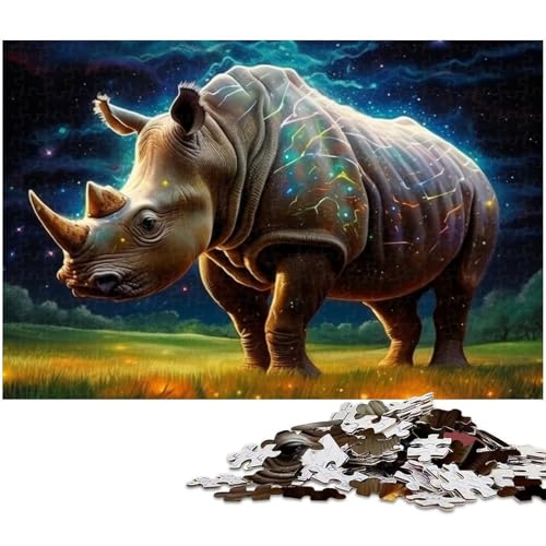 1000-teiliges Puzzle für Erwachsene, Galaxie-Nashorn-Puzzle für Erwachsene, perfekt für Halloween, Weihnachten, Geburtstagsgeschenk, 26x38cm/10,23x14,96 Zoll 1000-teiliges Puzzle für Erwachsene, Galaxie-Nashorn-Puzzle für Erwachsene, perfekt für Halloween, Weihnachten, Geburtstagsgeschenk, 26x38cm/10,23x14,96 Zoll von MrChunlong