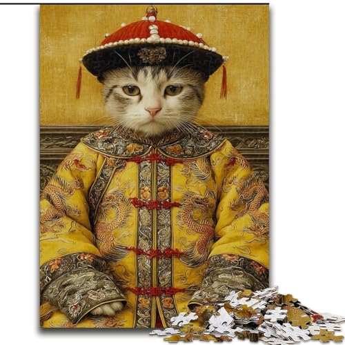1000-teiliges Puzzle für Erwachsene, Geschenke, Katze aus der Qing-Dynastie, Familienspiel für und einzigartige Heimdekoration und Geschenke für 14-Jährige (Größe 26x38cm) von MrChunlong