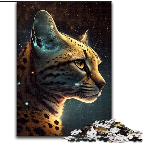 1000-teiliges Puzzle für Erwachsene, Goldenes Ozelot-Puzzle aus Pappe, mit interaktivem Familienspiel, Kinder ab 14 Jahren, 1000 Teile(26x38cm) von MrChunlong