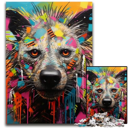 1000-teiliges Puzzle für Erwachsene, Hyänen-Graffiti, Holzpuzzle, hochschwieriges Denkspiel für Jugendliche, 50x75cm/19,68x29,52 Zoll 1000-teiliges Puzzle für Erwachsene, Hyänen-Graffiti, Holzpuzzle, hochschwieriges Denkspiel für Jugendliche, 50x75cm/19,68x29,52 Zoll von MrChunlong
