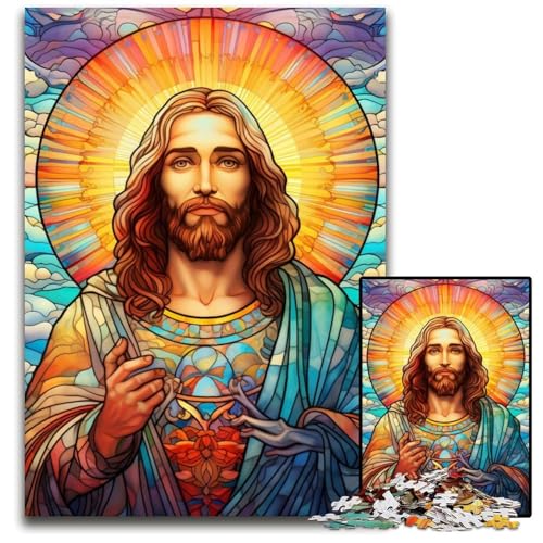 1000-teiliges Puzzle für Erwachsene, Jesus im Himmel, Puzzles für Erwachsene, Denkspiel für Teenager, 50x75cm/19,68x29,52 Zoll 1000-teiliges Puzzle für Erwachsene, Jesus im Himmel, Puzzles für Erwachsene, Denkspiel für Teenager, 50x75cm/19,68x29,52 Zoll von MrChunlong