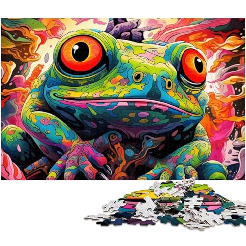 1000-teiliges Puzzle für Erwachsene, Kunst, Tierfrosch, Puzzles für Erwachsene, Denksportspiel für Teenager, 26x38cm/10,23x14,96 Zoll von MrChunlong
