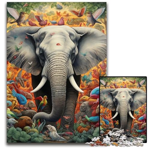 1000-teiliges Puzzle für Erwachsene, Kunst-Elefanten-Puzzle für Erwachsene, perfekt für Halloween, Weihnachten, Geburtstagsgeschenk, 50x75cm/19,68x29,52 Zoll 1000-teiliges Puzzle für Erwachsene, Kunst-Elefanten-Puzzle für Erwachsene, perfekt für Halloween, Weihnachten, Geburtstagsgeschenk, 50x75cm/19,68x29,52 Zoll von MrChunlong