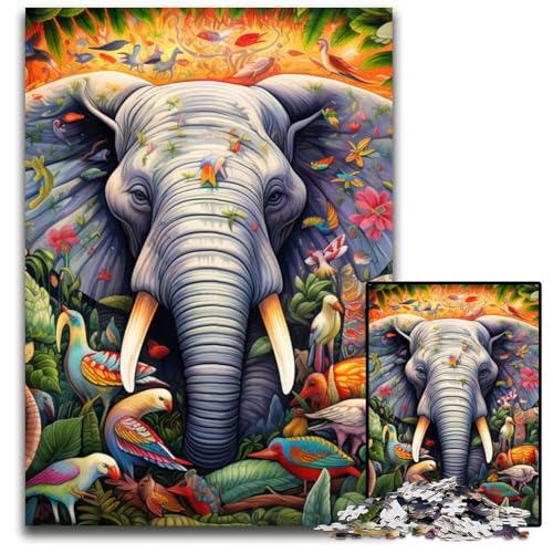 1000-teiliges Puzzle für Erwachsene, Kunst-Elefanten-Puzzle für Erwachsene, perfekt für Halloween, Weihnachten, Geburtstagsgeschenk, 50x75cm/19,68x29,52 Zoll 1000-teiliges Puzzle für Erwachsene, Kunst-Elefanten-Puzzle für Erwachsene, perfekt für Halloween, Weihnachten, Geburtstagsgeschenk, 50x75cm/19,68x29,52 Zoll von MrChunlong
