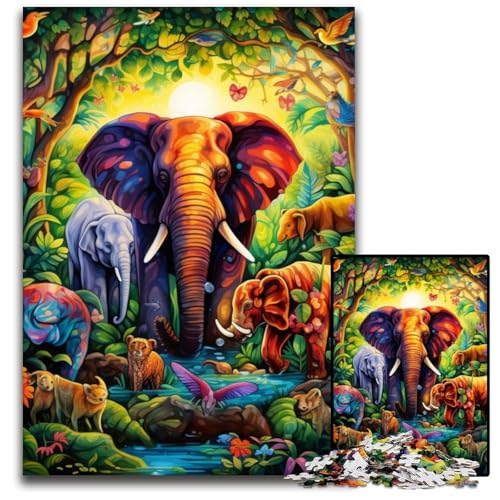 1000-teiliges Puzzle für Erwachsene, Kunst-Elefanten-Puzzles für Erwachsene, Denkspiel für Teenager, 26x38cm/10,23x14,96 Zoll 1000-teiliges Puzzle für Erwachsene, Kunst-Elefanten-Puzzles für Erwachsene, Denkspiel für Teenager, 26x38cm/10,23x14,96 Zoll von MrChunlong