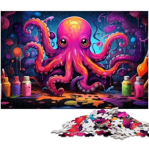 1000-teiliges Puzzle für Erwachsene, Kunst-Oktopus-Puzzle für Erwachsene, perfekt für Halloween, Weihnachten, Geburtstagsgeschenk, 26x38cm/10,23x14,96 Zoll 1000-teiliges Puzzle für Erwachsene, Kunst-Oktopus-Puzzle für Erwachsene, perfekt für Halloween, Weihnachten, Geburtstagsgeschenk, 26x38cm/10,23x14,96 Zoll von MrChunlong