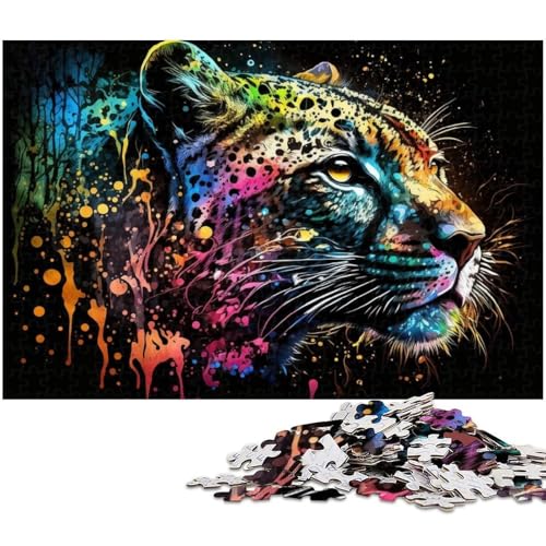 1000-teiliges Puzzle für Erwachsene, Leoparden-Puzzle aus Pappe, schwieriges Denkspiel für Jugendliche, 26x38cm/10,23x14,96 Zoll 1000-teiliges Puzzle für Erwachsene, Leoparden-Puzzle aus Pappe, schwieriges Denkspiel für Jugendliche, 26x38cm/10,23x14,96 Zoll von MrChunlong