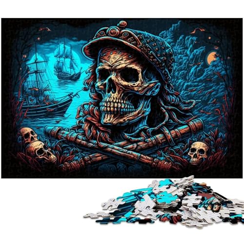 1000-teiliges Puzzle für Erwachsene, Piratenskelett, Holzpuzzle, hochschwieriges Denkspiel für Jugendliche, 50x75cm/19,68x29,52 Zoll 1000-teiliges Puzzle für Erwachsene, Piratenskelett, Holzpuzzle, hochschwieriges Denkspiel für Jugendliche, 50x75cm/19,68x29,52 Zoll von MrChunlong