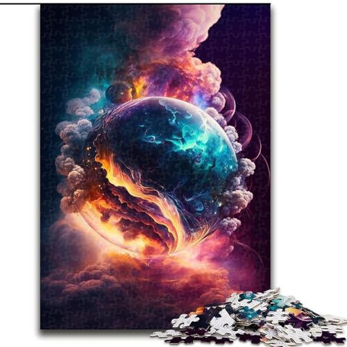 1000-teiliges Puzzle für Erwachsene, Planet-Explosions-Puzzle aus Pappe, mit interaktivem Familienspiel, Kinder ab 14 Jahren, 1000 Teile(26x38cm) von MrChunlong