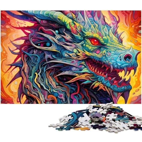 1000-teiliges Puzzle für Erwachsene, Psychedelic Art Dragon Puzzles für Erwachsene, perfekt für Halloween, Weihnachten, Geburtstagsgeschenk, 50x75cm/19,68x29,52 Zoll 1000-teiliges Puzzle für Erwachsene, Psychedelic Art Dragon Puzzles für Erwachsene, perfekt für Halloween, Weihnachten, Geburtstagsgeschenk, 50x75cm/19,68x29,52 Zoll von MrChunlong