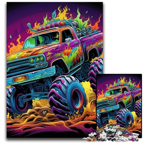 1000-teiliges Puzzle für Erwachsene, Psychedelic Truck Puzzles für Erwachsene, perfekt für Halloween, Weihnachten, Geburtstagsgeschenk, 26x38cm/10,23x14,96 Zoll 1000-teiliges Puzzle für Erwachsene, Psychedelic Truck Puzzles für Erwachsene, perfekt für Halloween, Weihnachten, Geburtstagsgeschenk, 26x38cm/10,23x14,96 Zoll von MrChunlong