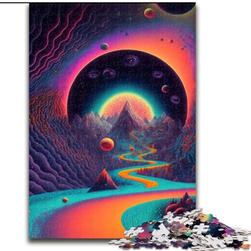 1000-teiliges Puzzle für Erwachsene, Psychedelisches Puzzle aus Holz, Herausforderndes Denkspiel für Teenager, Spaß am Familienspieleabend, 1000 Teile(50x75cm) von MrChunlong
