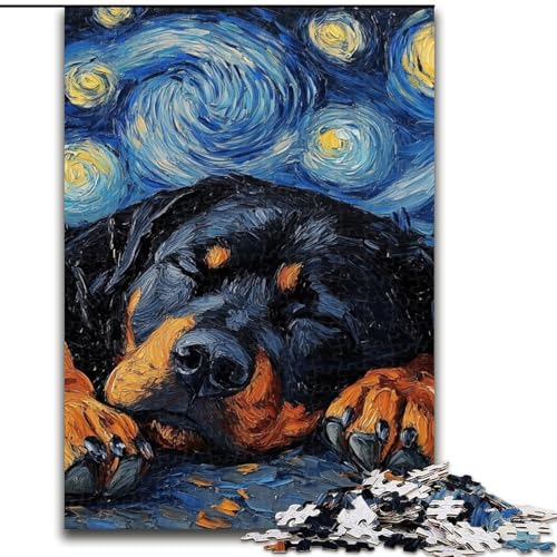 1000-teiliges Puzzle für Erwachsene, Rottweiler-Nachthimmel, aus Holz, perfektes Weihnachts- und Neujahrsgeschenk, Feiertagsgeschenk, 50x75cm, für interaktives Familienspiel 1000-teiliges Puzzle für Erwachsene, Rottweiler-Nachthimmel, aus Holz, perfektes Weihnachts- und Neujahrsgeschenk, Feiertagsgeschenk, 50x75cm, für interaktives Familienspiel von MrChunlong