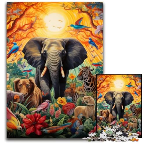 1000-teiliges Puzzle für Erwachsene, Tierwelt, Holzpuzzle, hochschwieriges Denkspiel für Jugendliche, 50x75cm/19,68x29,52 Zoll 1000-teiliges Puzzle für Erwachsene, Tierwelt, Holzpuzzle, hochschwieriges Denkspiel für Jugendliche, 50x75cm/19,68x29,52 Zoll von MrChunlong