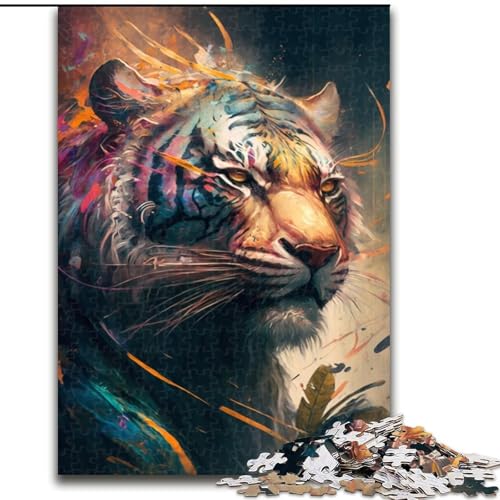 1000-teiliges Puzzle für Erwachsene, Tiger-Puzzle aus Pappe, mit interaktivem Familienspiel, Kinder ab 14 Jahren, 1000 Teile(26x38cm) von MrChunlong