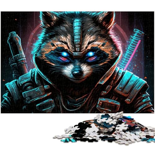 1000-teiliges Puzzle für Erwachsene, Waschbär-Ninja-Puzzle aus Pappe, schwieriges Denkspiel für Jugendliche, 26x38cm/10,23x14,96 Zoll 1000-teiliges Puzzle für Erwachsene, Waschbär-Ninja-Puzzle aus Pappe, schwieriges Denkspiel für Jugendliche, 26x38cm/10,23x14,96 Zoll von MrChunlong