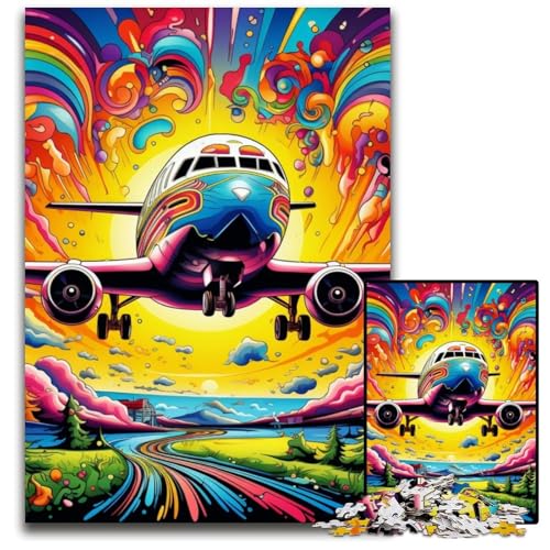 1000-teiliges Puzzle für Erwachsene, buntes Flugzeug-Holzpuzzle, schwieriges Denkspiel für Jugendliche, 50x75cm/19,68x29,52 Zoll 1000-teiliges Puzzle für Erwachsene, buntes Flugzeug-Holzpuzzle, schwieriges Denkspiel für Jugendliche, 50x75cm/19,68x29,52 Zoll von MrChunlong