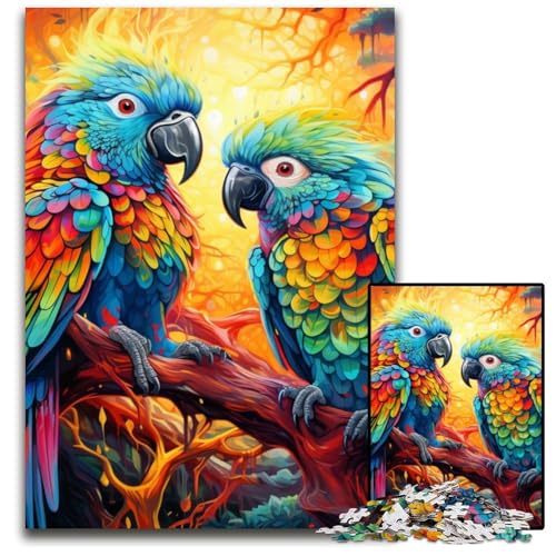 1000-teiliges Puzzle für Erwachsene, buntes Papageien-Puzzle für Erwachsene, Denkspiel für Teenager, 50x75cm/19,68x29,52 Zoll 1000-teiliges Puzzle für Erwachsene, buntes Papageien-Puzzle für Erwachsene, Denkspiel für Teenager, 50x75cm/19,68x29,52 Zoll von MrChunlong