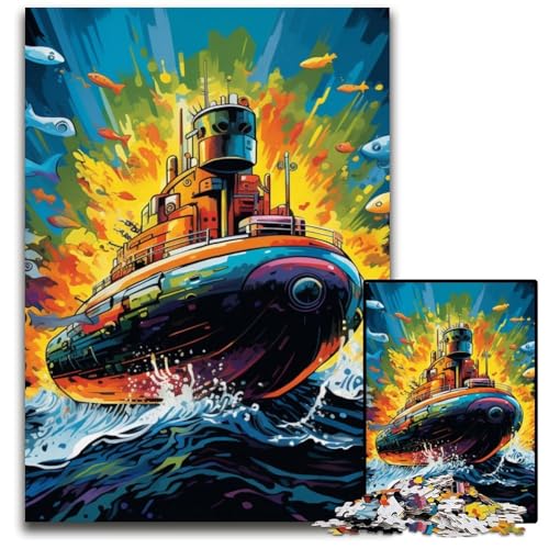 1000-teiliges Puzzle für Erwachsene, buntes U-Boot-Holzpuzzle, hochschwieriges Denkspiel für Jugendliche, 50x75cm/19,68x29,52 Zoll 1000-teiliges Puzzle für Erwachsene, buntes U-Boot-Holzpuzzle, hochschwieriges Denkspiel für Jugendliche, 50x75cm/19,68x29,52 Zoll von MrChunlong