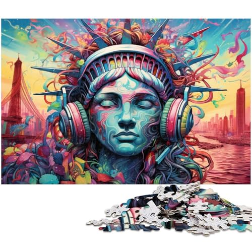 1000-teiliges Puzzle für Erwachsene, farbenfrohe Freiheitsstatue, Puzzle für Erwachsene, Denkspiel für Teenager, 50x75cm/19,68x29,52 Zoll 1000-teiliges Puzzle für Erwachsene, farbenfrohe Freiheitsstatue, Puzzle für Erwachsene, Denkspiel für Teenager, 50x75cm/19,68x29,52 Zoll von MrChunlong