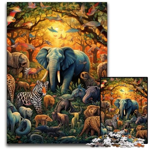 1000-teiliges Puzzle für Erwachsene, farbenfrohe Kunst, Tierwelt-Puzzles für Erwachsene, perfekt für Halloween, Weihnachten, Geburtstagsgeschenk, 50x75cm/19,68x29,52 Zoll 1000-teiliges Puzzle für Erwachsene, farbenfrohe Kunst, Tierwelt-Puzzles für Erwachsene, perfekt für Halloween, Weihnachten, Geburtstagsgeschenk, 50x75cm/19,68x29,52 Zoll von MrChunlong
