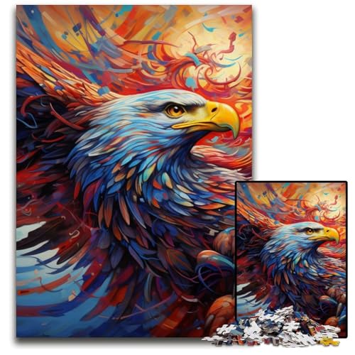 1000-teiliges Puzzle für Erwachsene, farbenfrohes Adler-Holzpuzzle, schwieriges Denkspiel für Jugendliche, 50x75cm/19,68x29,52 Zoll von MrChunlong