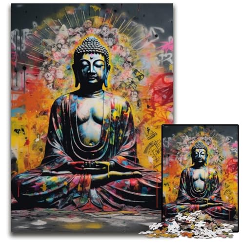 1000-teiliges Puzzle für Erwachsene, farbenfrohes Buddha-Holzpuzzle, schwieriges Denkspiel für Jugendliche, 50x75cm/19,68x29,52 Zoll 1000-teiliges Puzzle für Erwachsene, farbenfrohes Buddha-Holzpuzzle, schwieriges Denkspiel für Jugendliche, 50x75cm/19,68x29,52 Zoll von MrChunlong