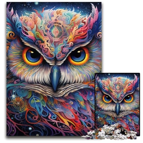 1000-teiliges Puzzle für Erwachsene, farbenfrohes Eulen-Puzzle für Erwachsene, perfekt für Halloween, Weihnachten, Geburtstagsgeschenk, 50x75cm/19,68x29,52 Zoll 1000-teiliges Puzzle für Erwachsene, farbenfrohes Eulen-Puzzle für Erwachsene, perfekt für Halloween, Weihnachten, Geburtstagsgeschenk, 50x75cm/19,68x29,52 Zoll von MrChunlong