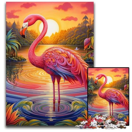 1000-teiliges Puzzle für Erwachsene, farbenfrohes Flamingo-Kunst-Puzzle für Erwachsene, perfekt für Halloween, Weihnachten, Geburtstagsgeschenk, 26x38cm/10,23x14,96 Zoll 1000-teiliges Puzzle für Erwachsene, farbenfrohes Flamingo-Kunst-Puzzle für Erwachsene, perfekt für Halloween, Weihnachten, Geburtstagsgeschenk, 26x38cm/10,23x14,96 Zoll von MrChunlong