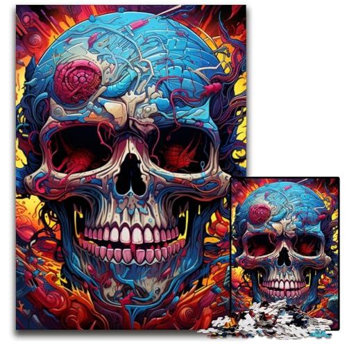1000-teiliges Puzzle für Erwachsene, farbenfrohes Totenkopf-Puzzle für Erwachsene, perfekt für Halloween, Weihnachten, Geburtstagsgeschenk, 50x75cm/19,68x29,52 Zoll 1000-teiliges Puzzle für Erwachsene, farbenfrohes Totenkopf-Puzzle für Erwachsene, perfekt für Halloween, Weihnachten, Geburtstagsgeschenk, 50x75cm/19,68x29,52 Zoll von MrChunlong