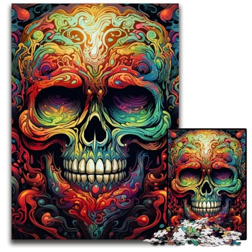 1000-teiliges Puzzle für Erwachsene, farbenfrohes Totenkopf-Puzzle für Erwachsene, perfekt für Halloween, Weihnachten, Geburtstagsgeschenk, 50x75cm/19,68x29,52 Zoll 1000-teiliges Puzzle für Erwachsene, farbenfrohes Totenkopf-Puzzle für Erwachsene, perfekt für Halloween, Weihnachten, Geburtstagsgeschenk, 50x75cm/19,68x29,52 Zoll von MrChunlong