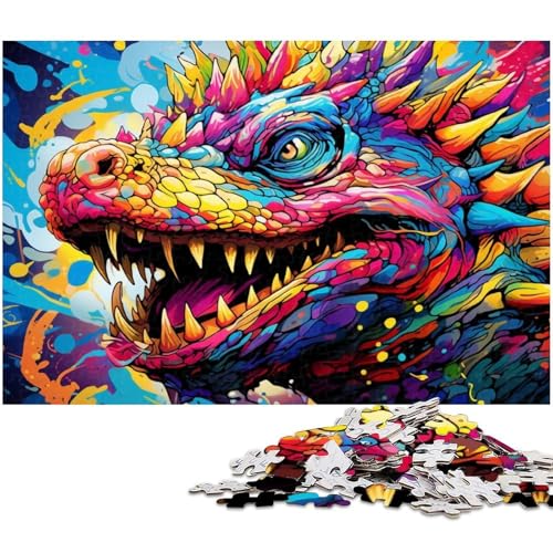 1000-teiliges Puzzle für Erwachsene, farbige Dinosaurier-Puzzles für Erwachsene, perfekt für Halloween, Weihnachten, Geburtstagsgeschenk, 26x38cm/10,23x14,96 Zoll 1000-teiliges Puzzle für Erwachsene, farbige Dinosaurier-Puzzles für Erwachsene, perfekt für Halloween, Weihnachten, Geburtstagsgeschenk, 26x38cm/10,23x14,96 Zoll von MrChunlong